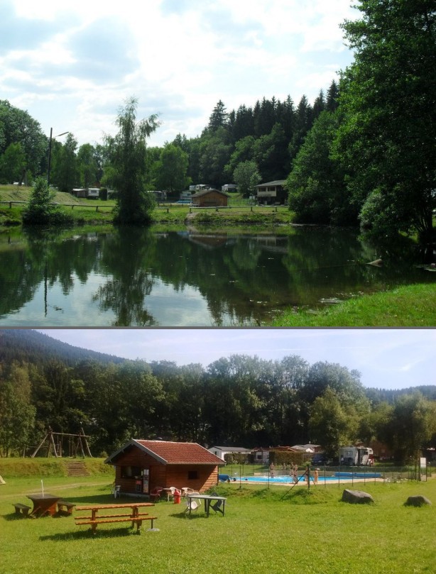 Image article, Le camping avec un étang et une piscine